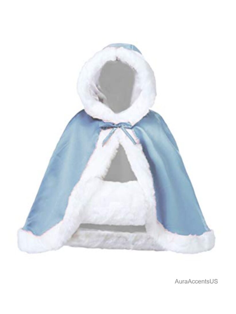 Reversible Hooded Wedding Cape Cloak with Fur Trim & Free Hand Muff